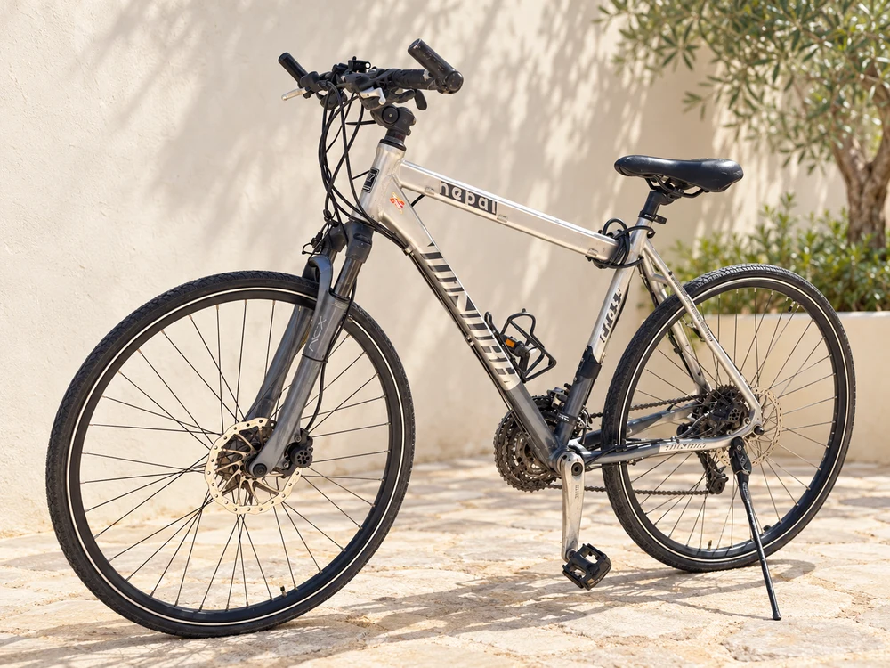 Silver bicycle